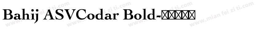 Bahij ASVCodar Bold字体转换